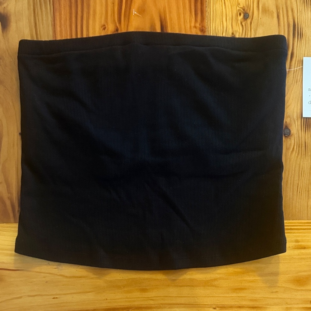 a new day Black Ribbed Tube Top
